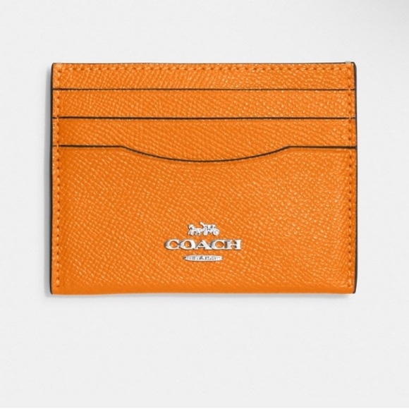 Coach Accessories Nwt Coach Slim Id Card Case In Orange Poshmark